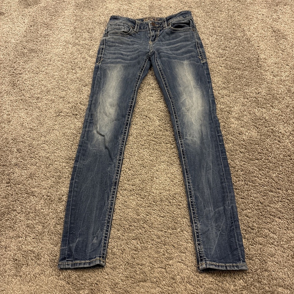Buckle Black Fit No 90 Skinny Jeans Womens 25x32 FITS 25x30 Distressed Low Rise